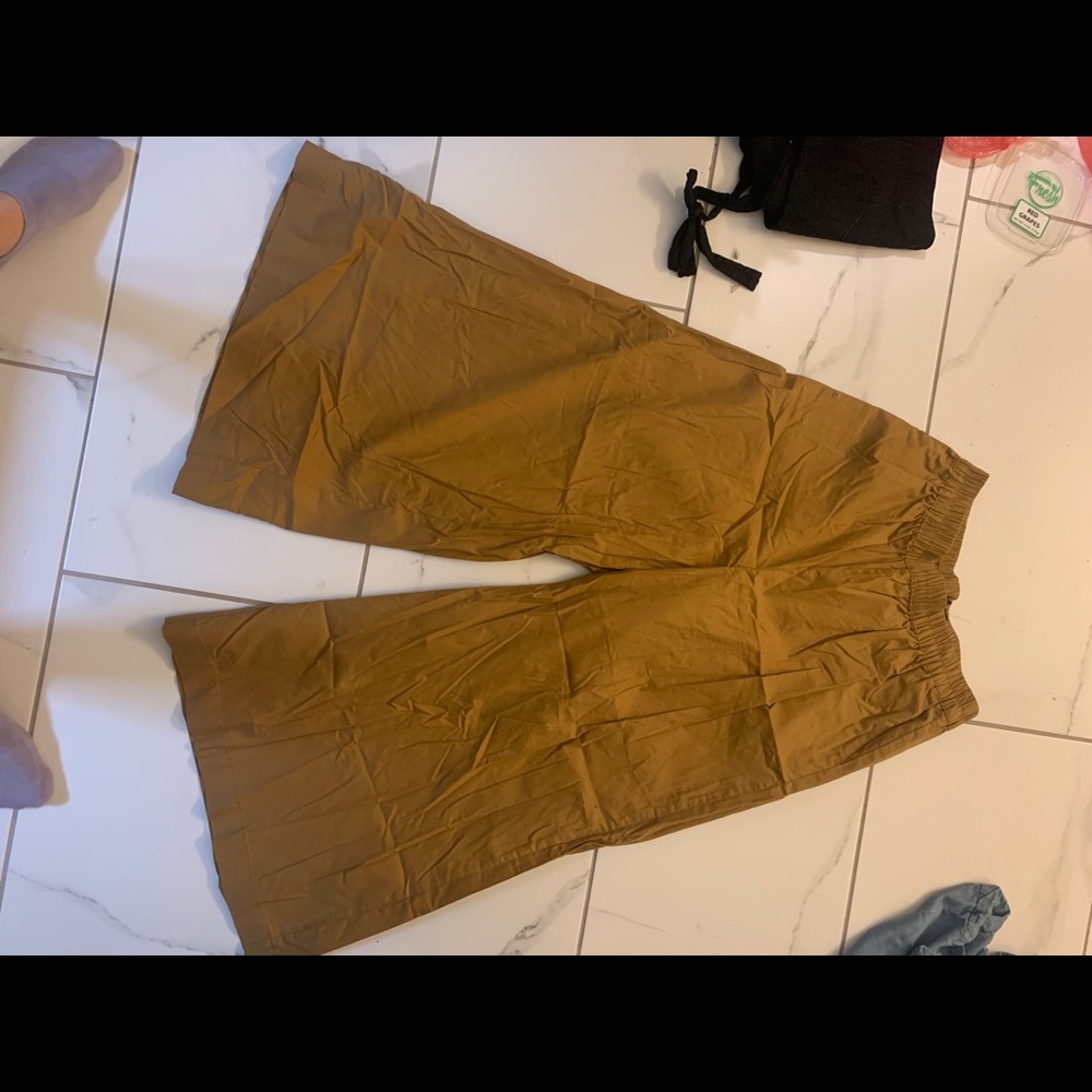 Tan cropped flare pants from target